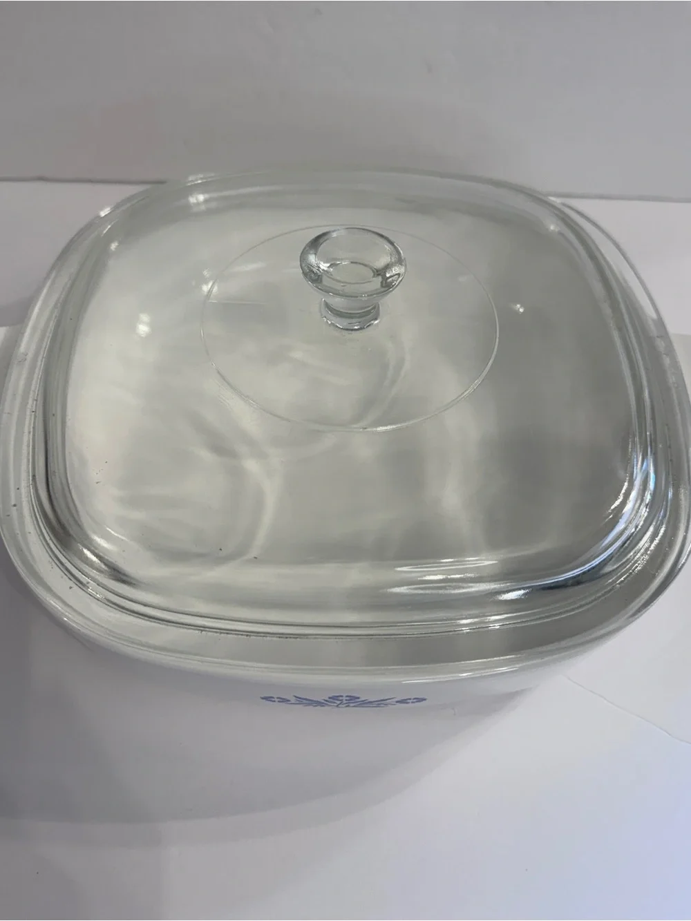 Vintage Corning Wate Corn Flower Blue 9 inch Baking Dish w/Lid